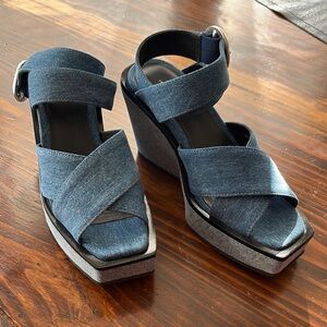 Rag & Bone Santiago Ankle Strap Denim Wedges